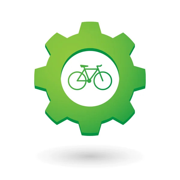 Ícone de engrenagem com uma bicicleta — Vetor de Stock