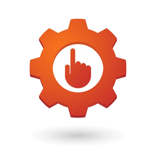 Gear icon with a hand — Stock Vector