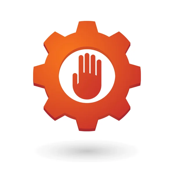 Gear icon with a hand — Stock Vector