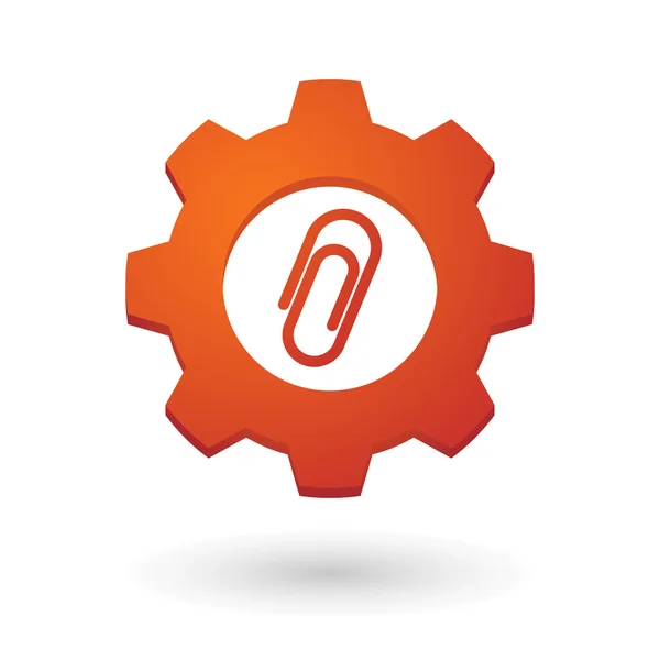 Gear icon with a clip — Stock Vector
