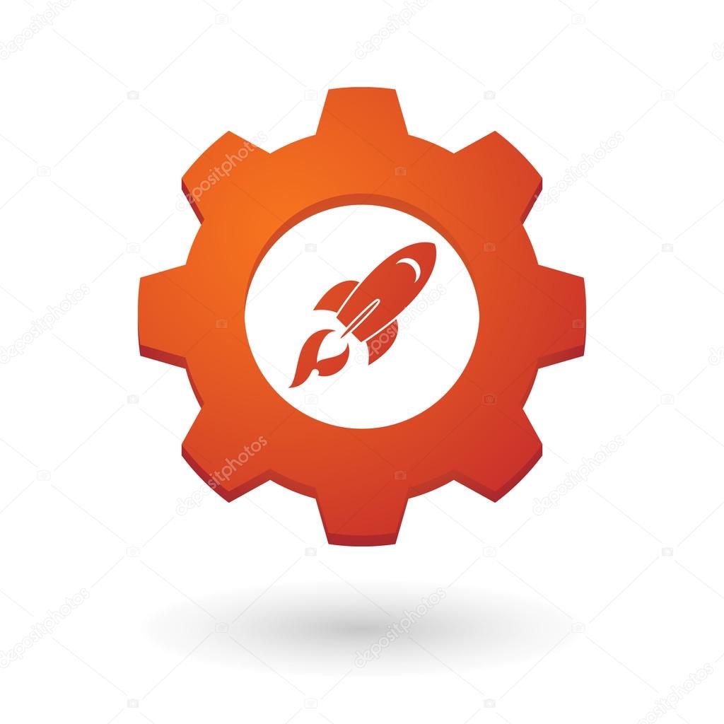 Gear icon with a rocket