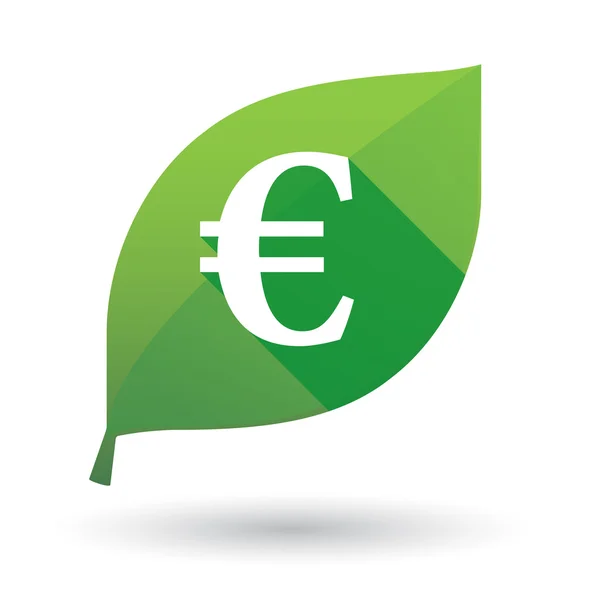 Green leaf icon with a currency sign — Stock Vector