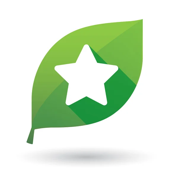 Icono de hoja verde con una estrella — Vector de stock