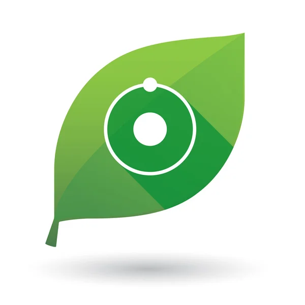 Zielony liść ikona z atomu — Wektor stockowy