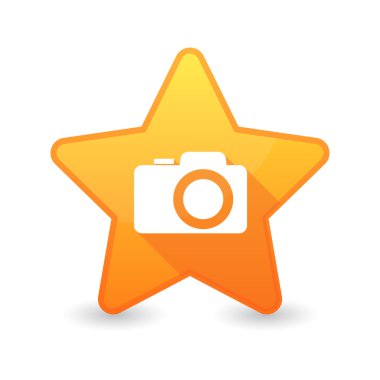 Yalıtılmış yıldız simgesi ile bir fotoğraf makinesi