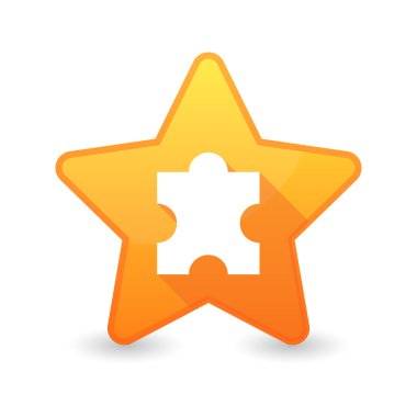 Yıldız simgesi bir bulmaca ile izole