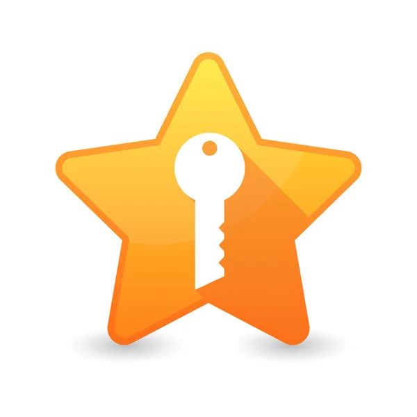 Isolated star icon with a key — Stock Vector