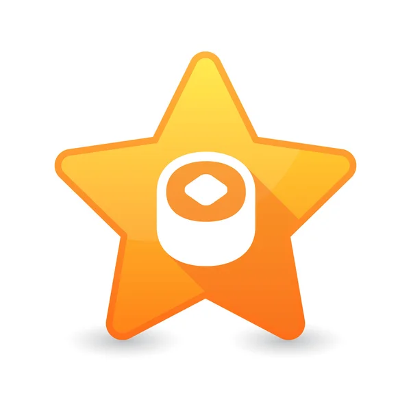 Isolée icône étoile avec un sushi — Image vectorielle