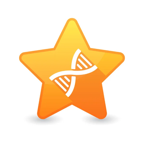 Icona della stella con un segno di DNA — Vettoriale Stock