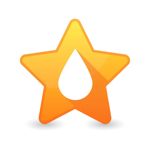 Isolée icône étoile avec une goutte — Image vectorielle