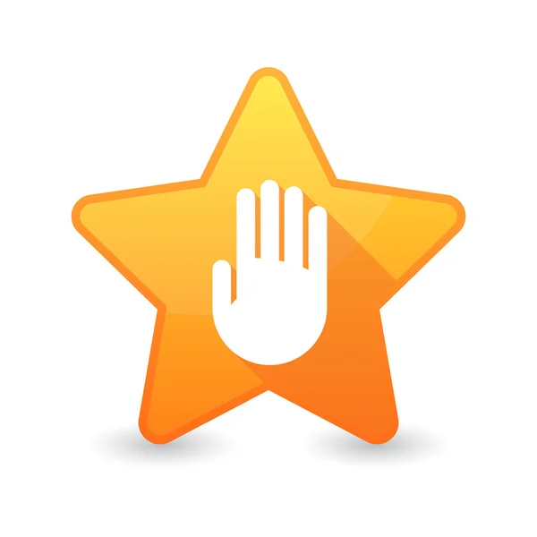 Isolated star icon with a hand — Stock Vector