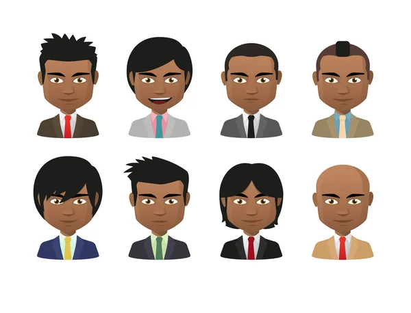 Młodzi mężczyźni indyjski sobie komplet avatar ustawiony — Wektor stockowy