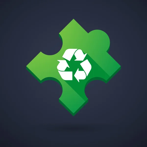 Puzzleteil-Symbol mit einem Recyclingschild — Stockvektor