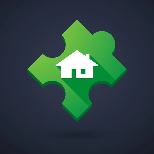 Puzzle piece icon with a house — Stock Vector