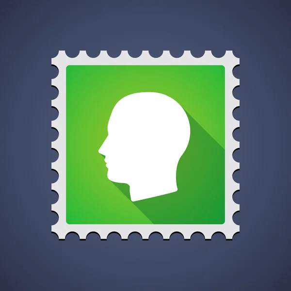 Mail stamp icon with a human head — Stock Vector