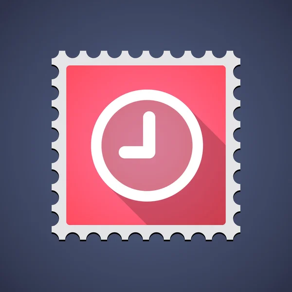 Icône de timbre-poste avec horloge — Image vectorielle