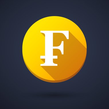 Uzun gölge kutsal kişilerin resmi para birimi işaretiyle