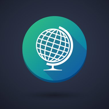 Uzun gölge simgesi dünya Küre