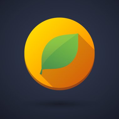 Uzun gölge simgesi yeşil yaprak