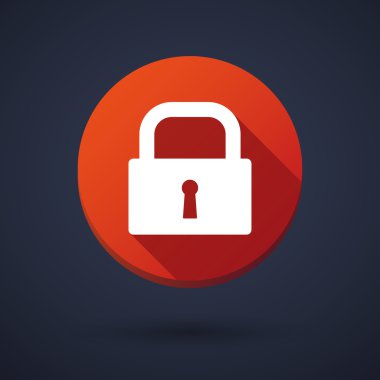 Uzun gölge simgesi ile bir kilidi yastık