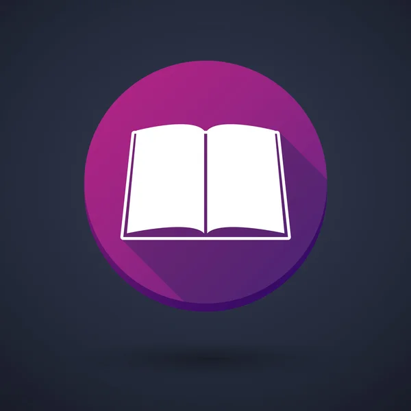 Långa skugga ikonen med en bok — Stock vektor