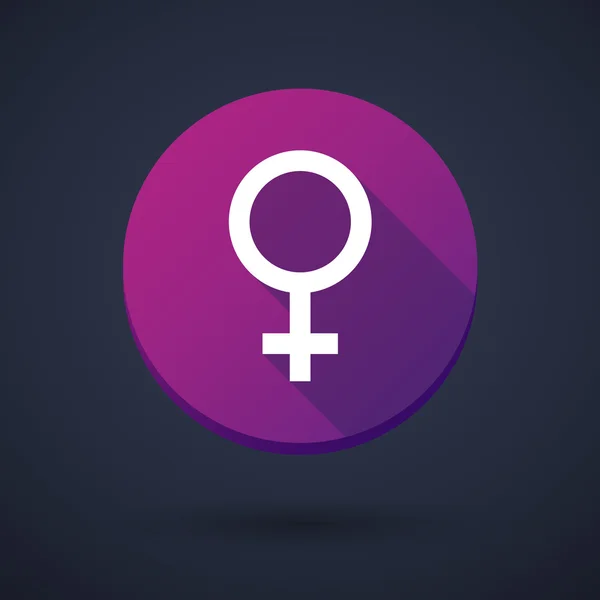 Icono de sombra larga con un signo femenino — Vector de stock