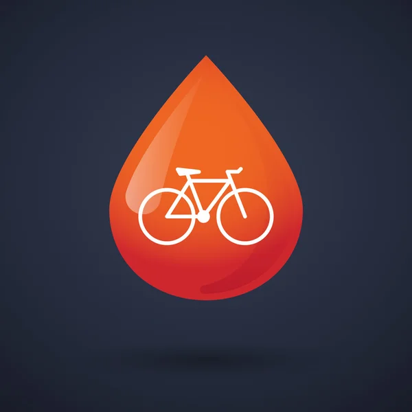 Blood drop icon with a bicycle — Stock Vector
