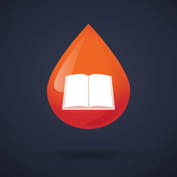 Kan damla simgesi bir kitapla — Stok Vektör