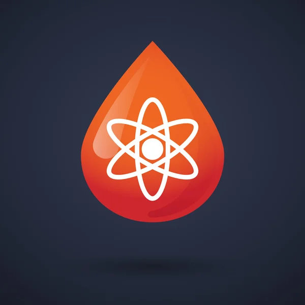 Blood drop icon with an atom — Stock Vector