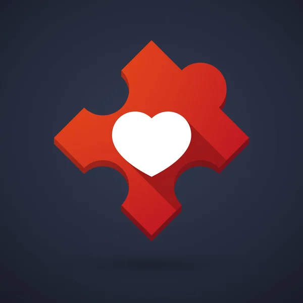 Puzzle piece icon with a heart — Stock Vector