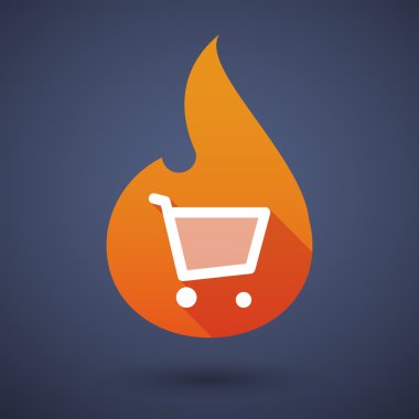Bir alışveriş sepeti ile alev simgesi