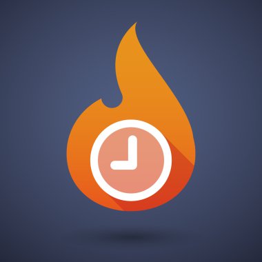 Alev simgesi ile bir masa saati