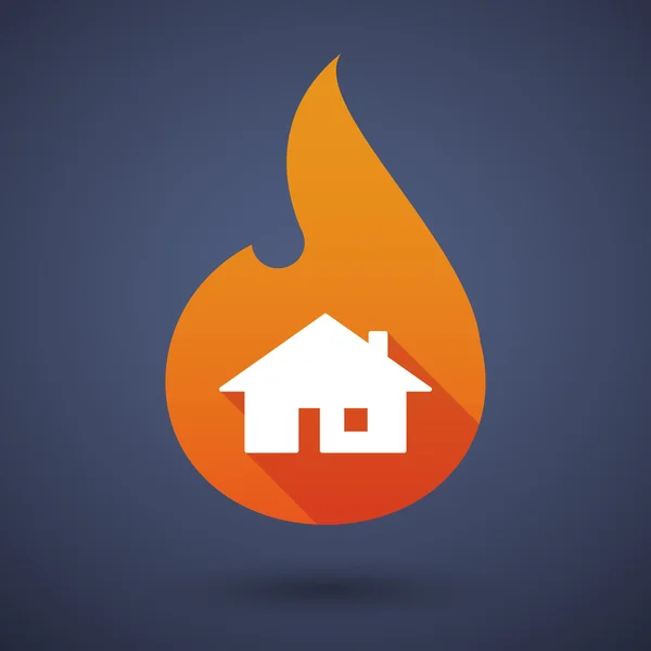 Φλόγα εικονίδιο με ένα σπίτι — Διανυσματικό Αρχείο