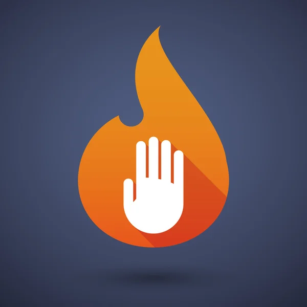 Icona di fiamma con una mano — Vettoriale Stock