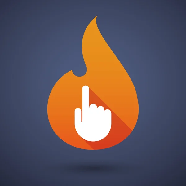 Flame icon with a hand — Stock Vector