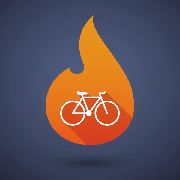 Ícone de chama com uma bicicleta — Vetor de Stock