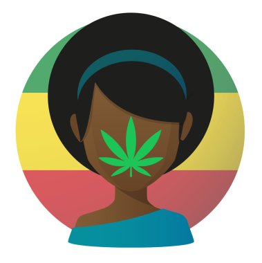 Avatar with a marijuana leaf clipart