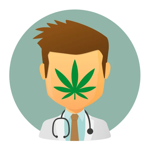 Avatar med en marijuana blad — Stock vektor