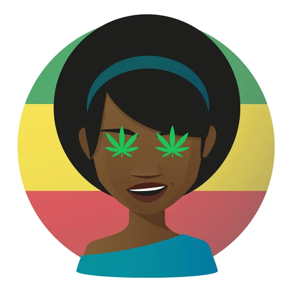 Avatar com folhas de maconha —  Vetores de Stock