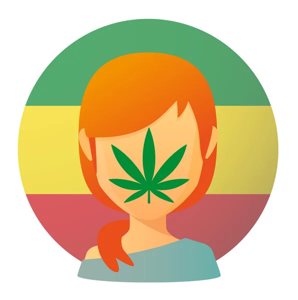 Avatar con una foglia di marijuana — Vettoriale Stock