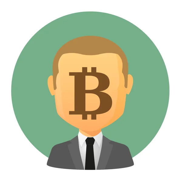Avatar con un segno bitcoin — Vettoriale Stock