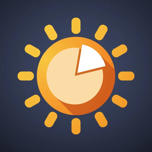 Icono del sol con un gráfico circular — Vector de stock