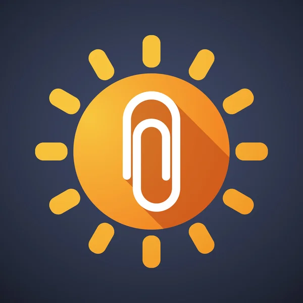 Icono del sol con un clip — Vector de stock