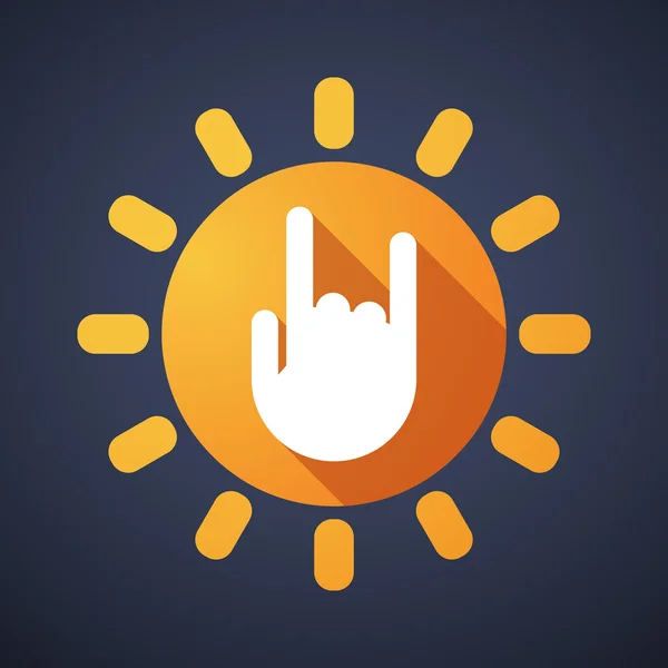Sun icon with a hand — Stock Vector
