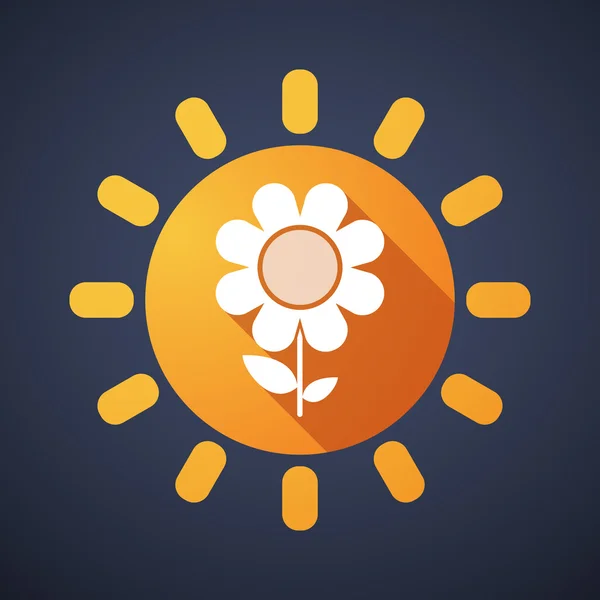 Sun-ikonen med en blomma — Stock vektor