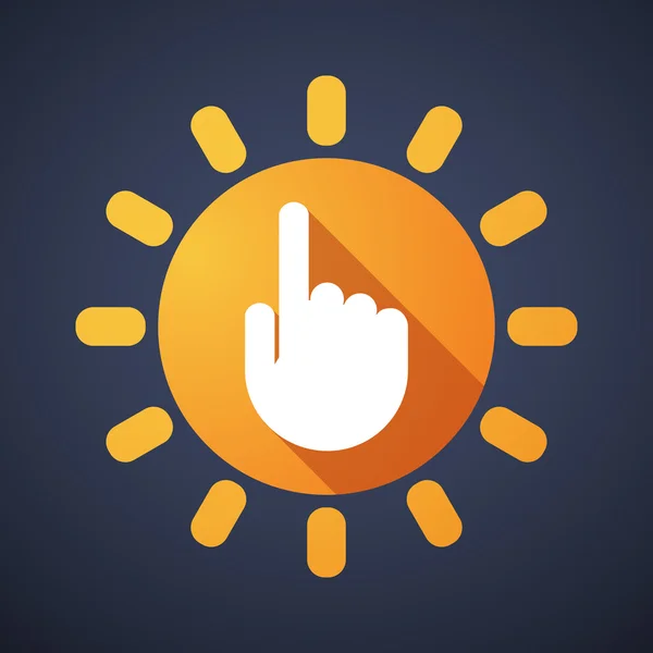 Zon pictogram met een hand — Stockvector