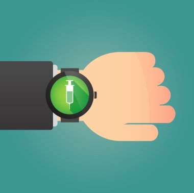 El ile bir şırınga görüntüleme bir akıllı saat