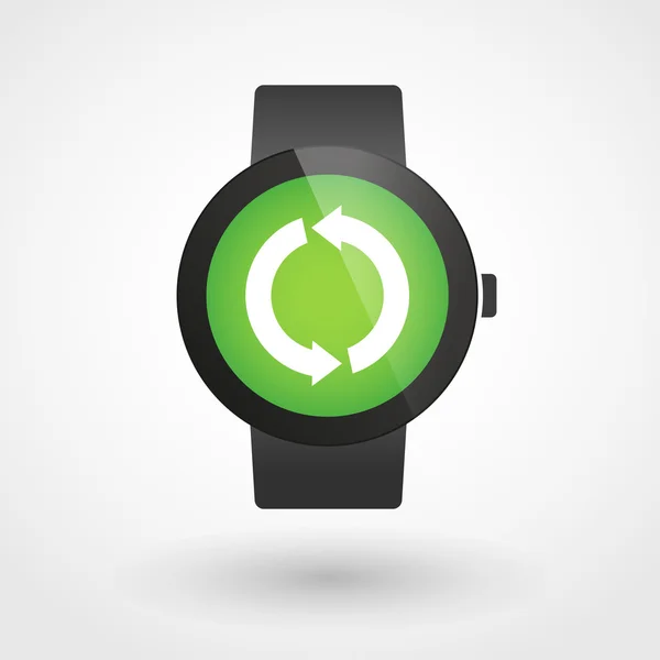 Smart watch icon with a recycle sign — Stock Vector