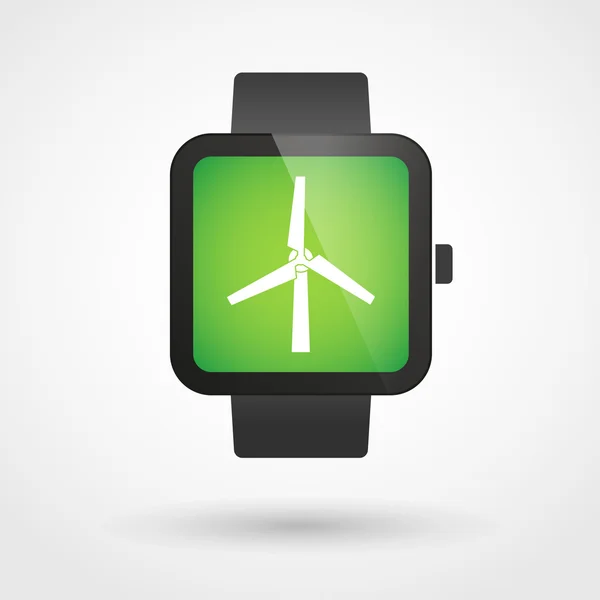 Smartwatch-Symbol mit Windgenerator — Stockvektor