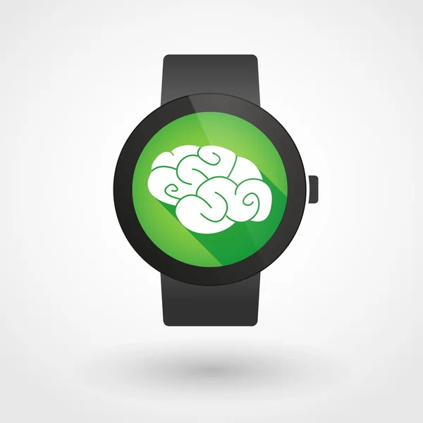 Slimme horloge pictogram met een brein — Stockvector